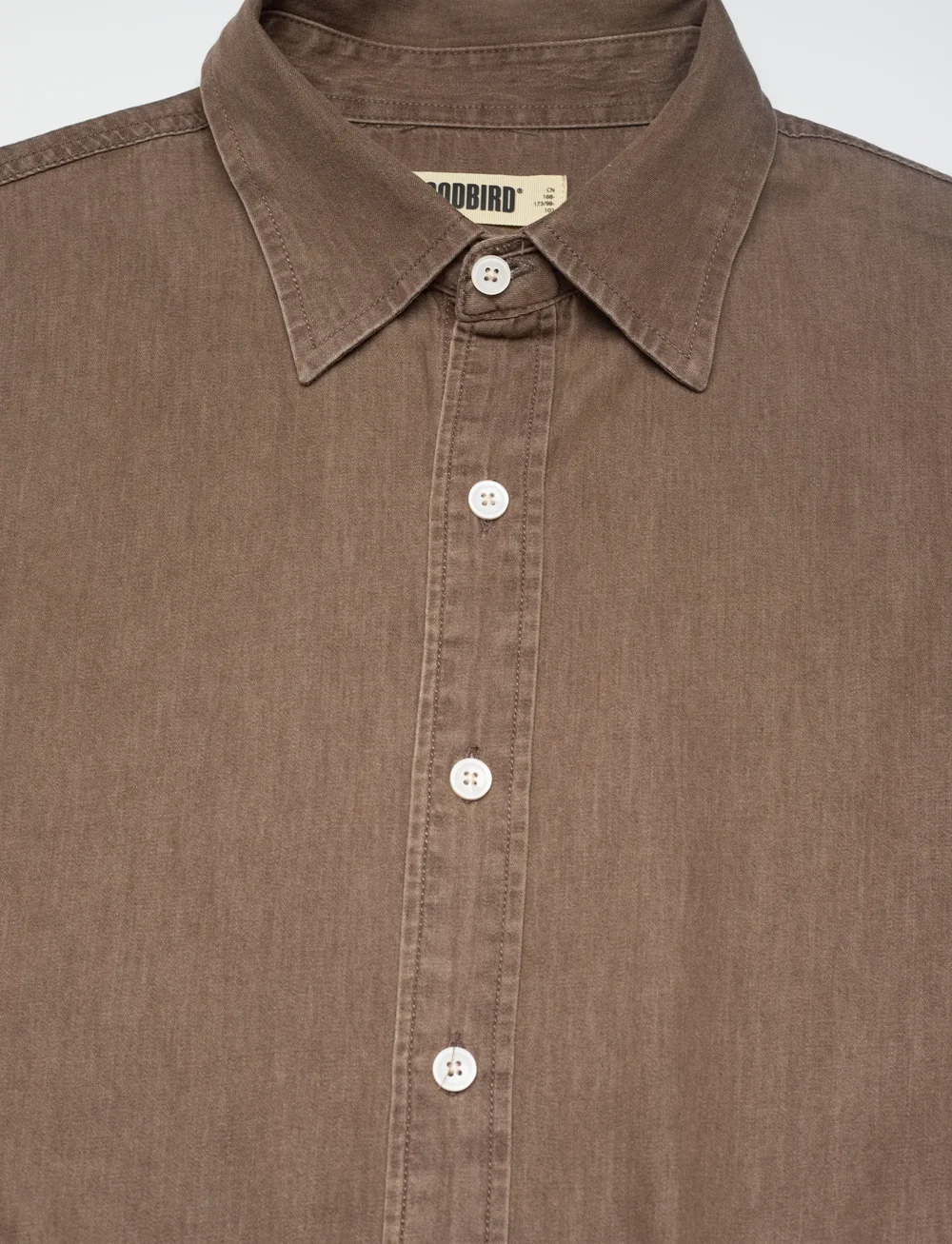 Woodbird - WBJong Washed Shirt - tavalised t-särgid - brown - 2