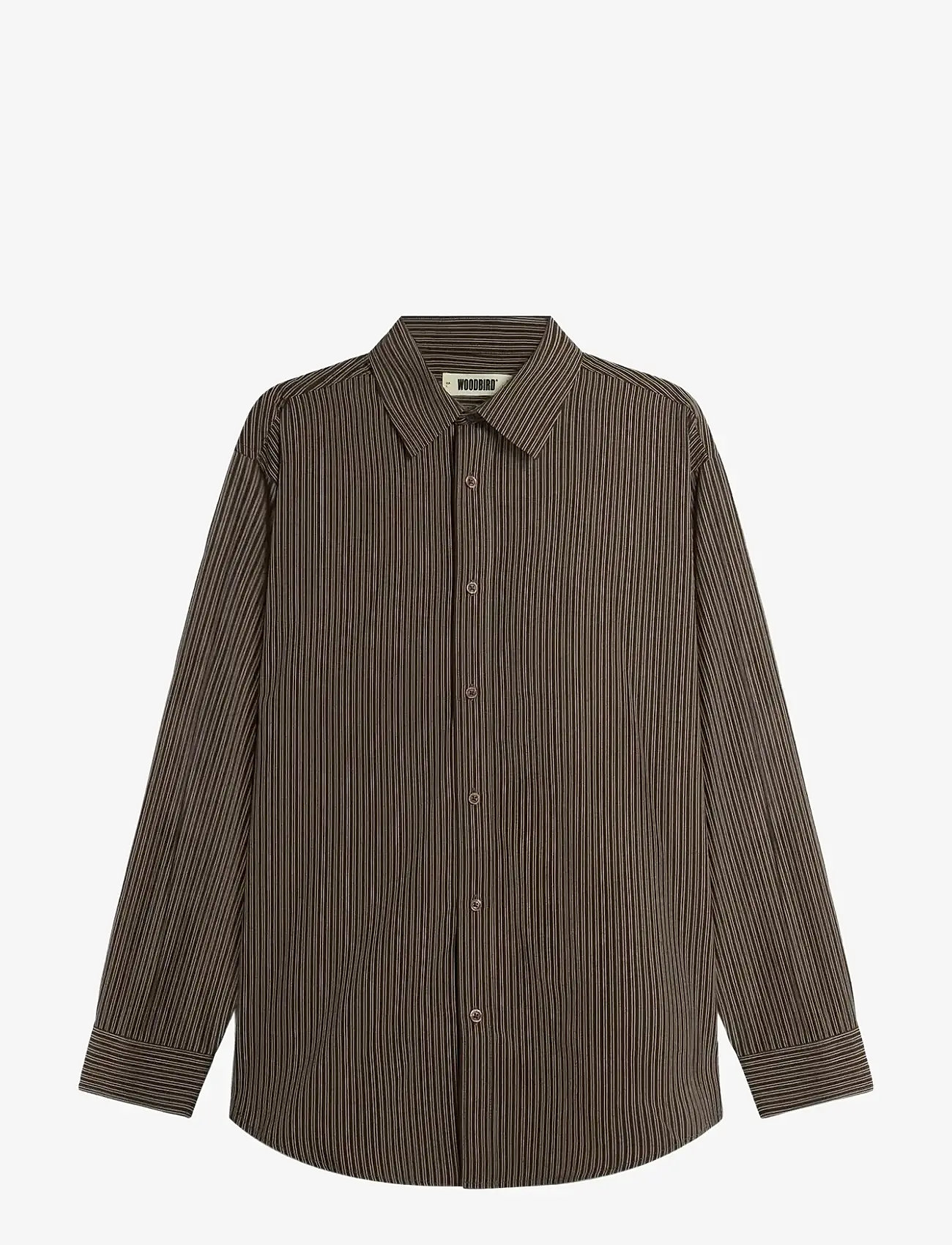 Woodbird - WBJong Stripe shirt - brown - 1