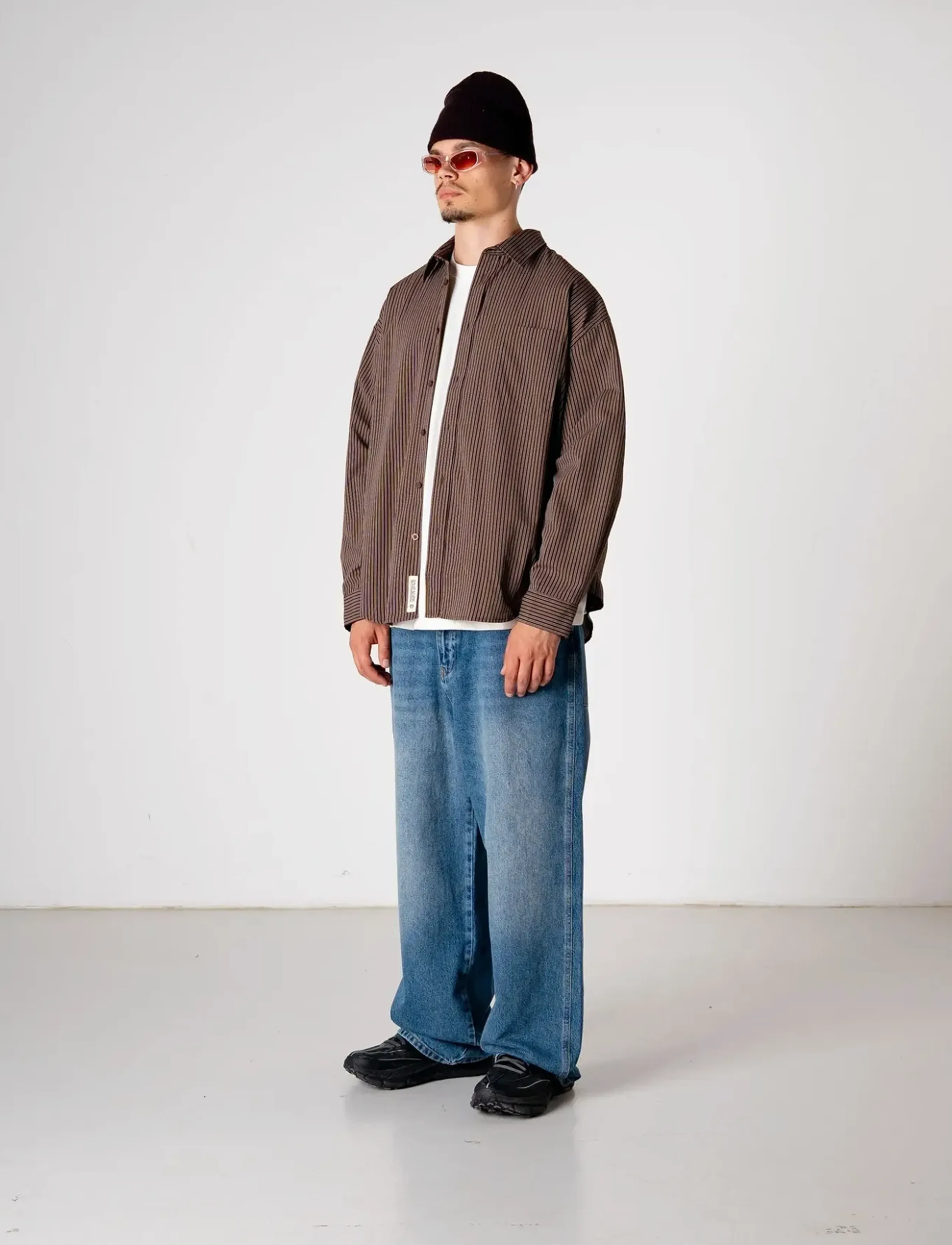 Woodbird - WBJong Stripe shirt - randiga skjortor - brown - 2