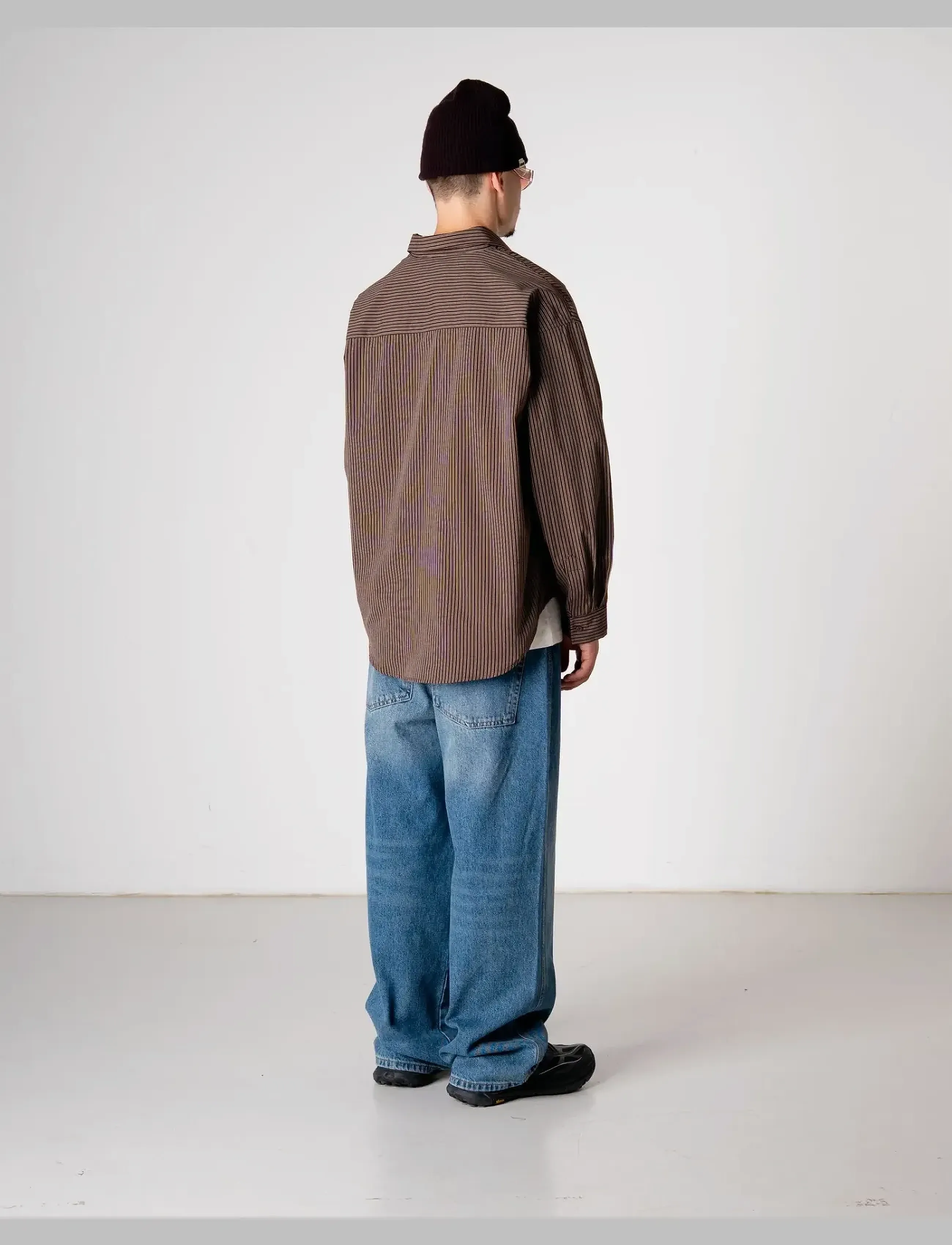 Woodbird - WBJong Stripe shirt - randiga skjortor - brown - 3