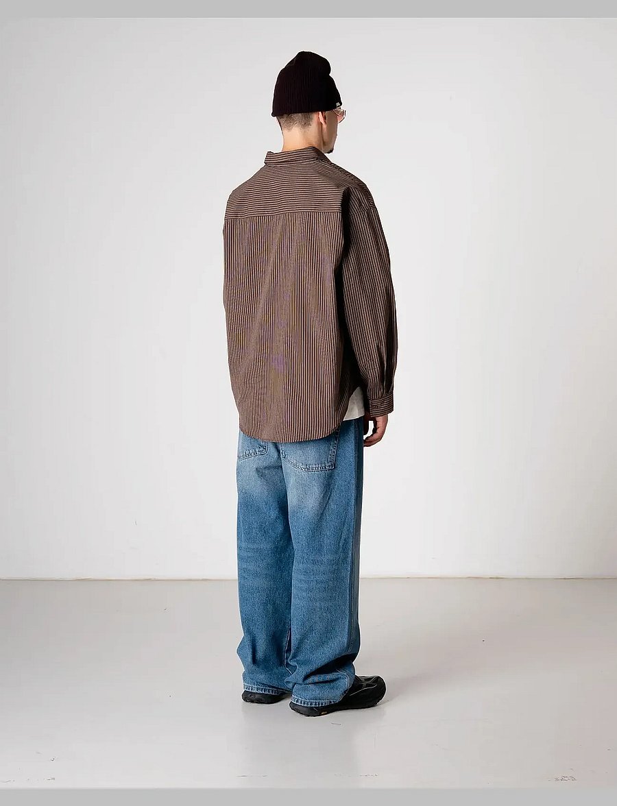 Woodbird - WBJong Stripe shirt - striped shirts - brown - 3