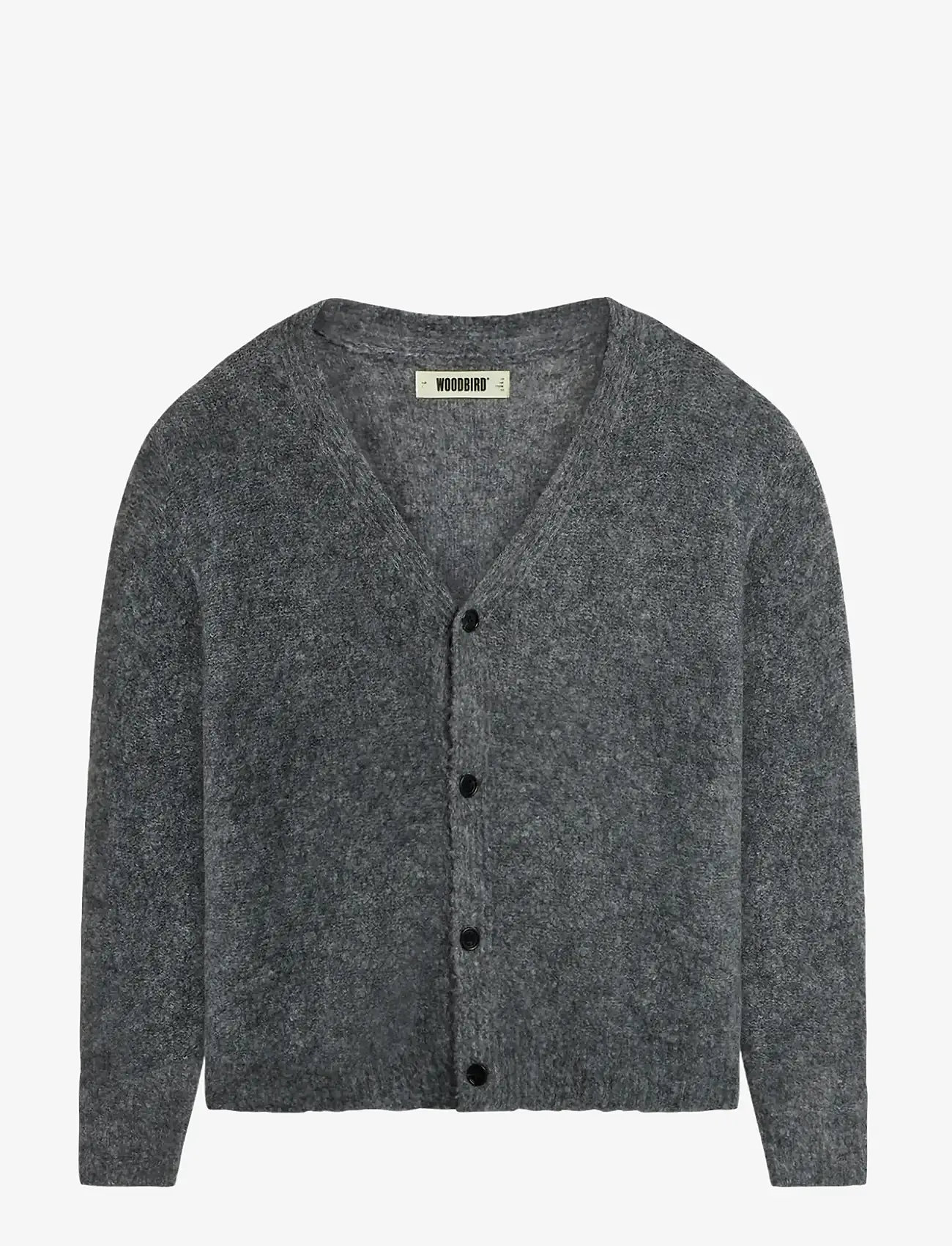 Woodbird - WBKoon Loop Cardigan - gilets - asphalt - 0