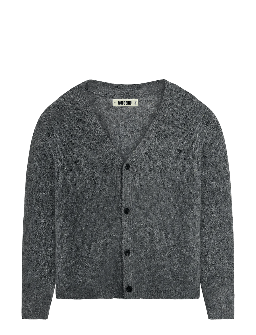 Woodbird - WBKoon Loop Cardigan - cardigans - asphalt - 0