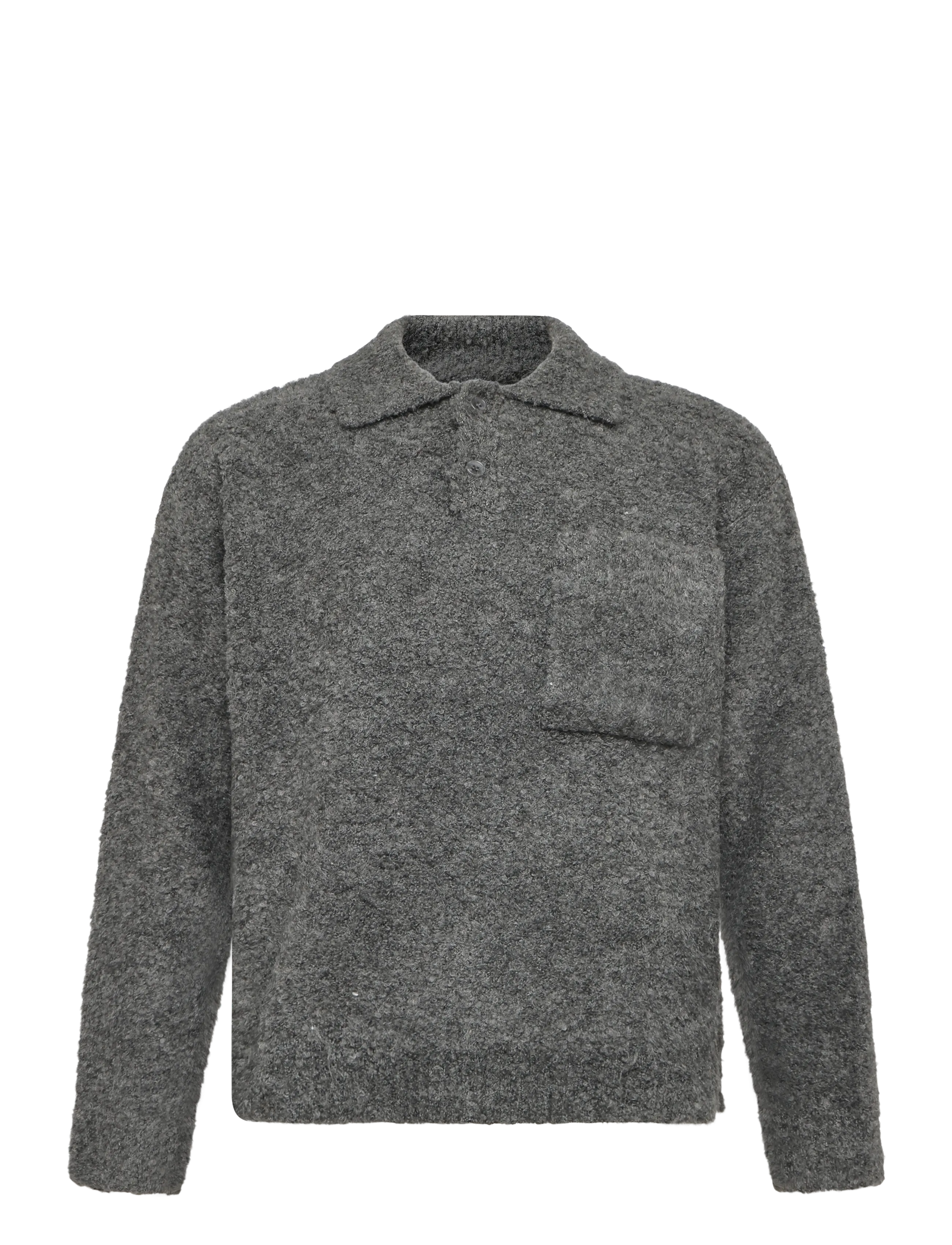 Woodbird WBDom Loop Polo - Streetwear - ASPHALT / grey