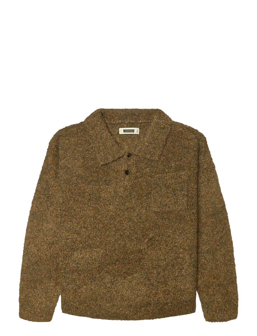 Woodbird - WBDom Loop Polo - langärmelige strick-polohemden - dark olive - 1