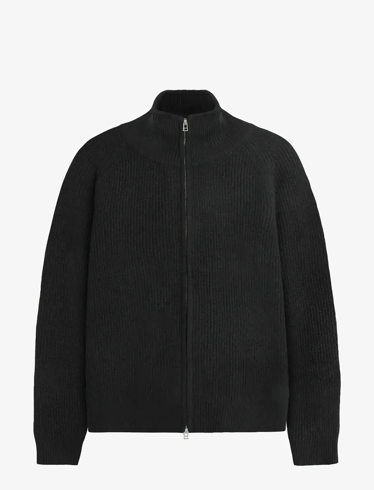 Woodbird - WBJass Wool Zip - pullover mit durchgehendem reißverschluss - black - 0