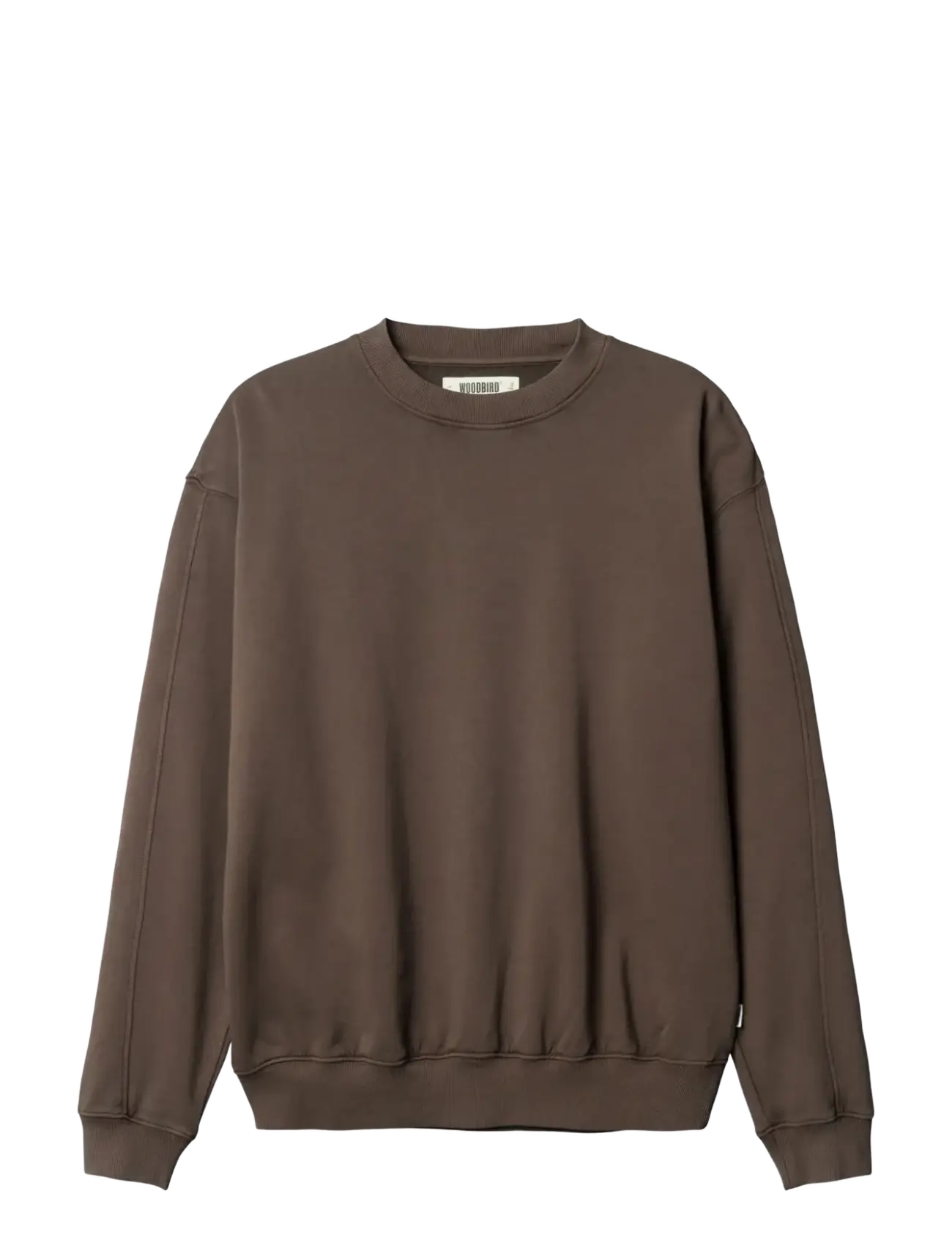 Woodbird WBDon Washed Crew - Svetarit - BROWN / brown