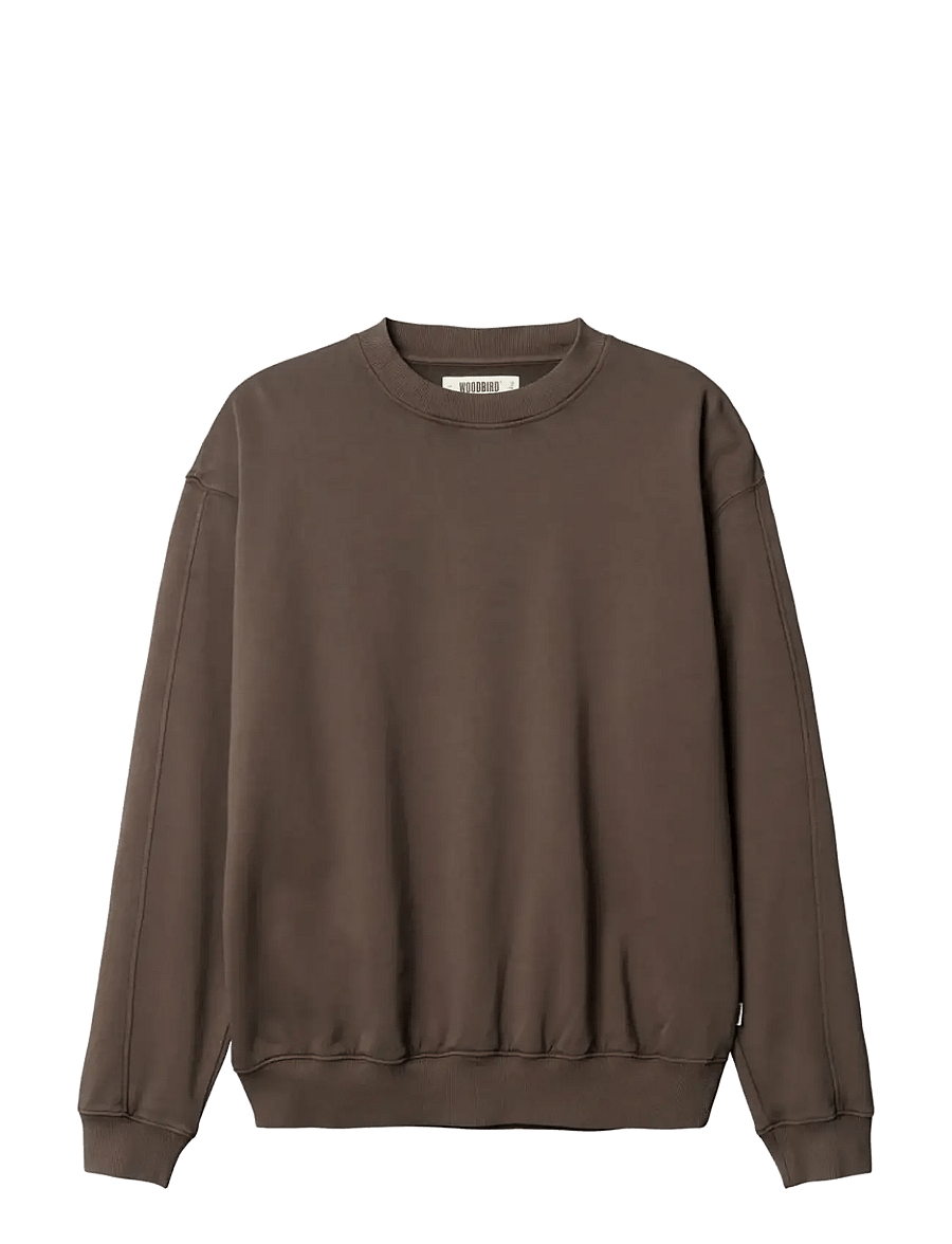 Woodbird - WBDon Washed Crew - shop efter stil - brown - 1