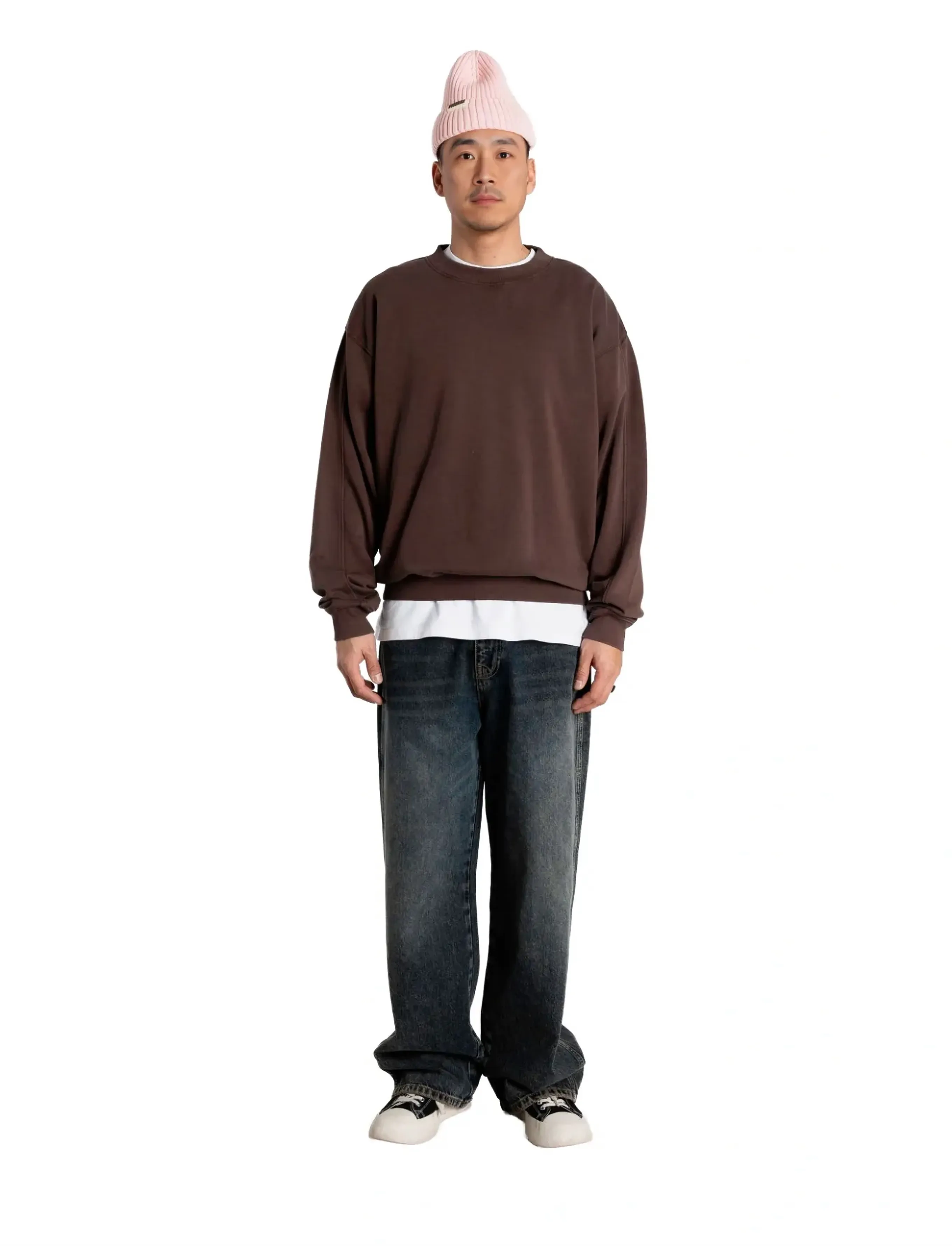 Woodbird WBDon Washed Crew - Kampanj - BROWN / brown