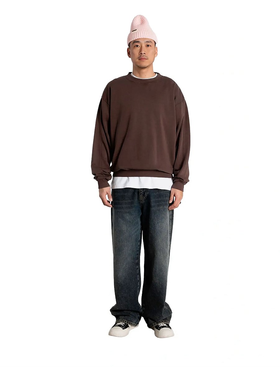 Woodbird - WBDon Washed Crew - shop efter stil - brown - 0