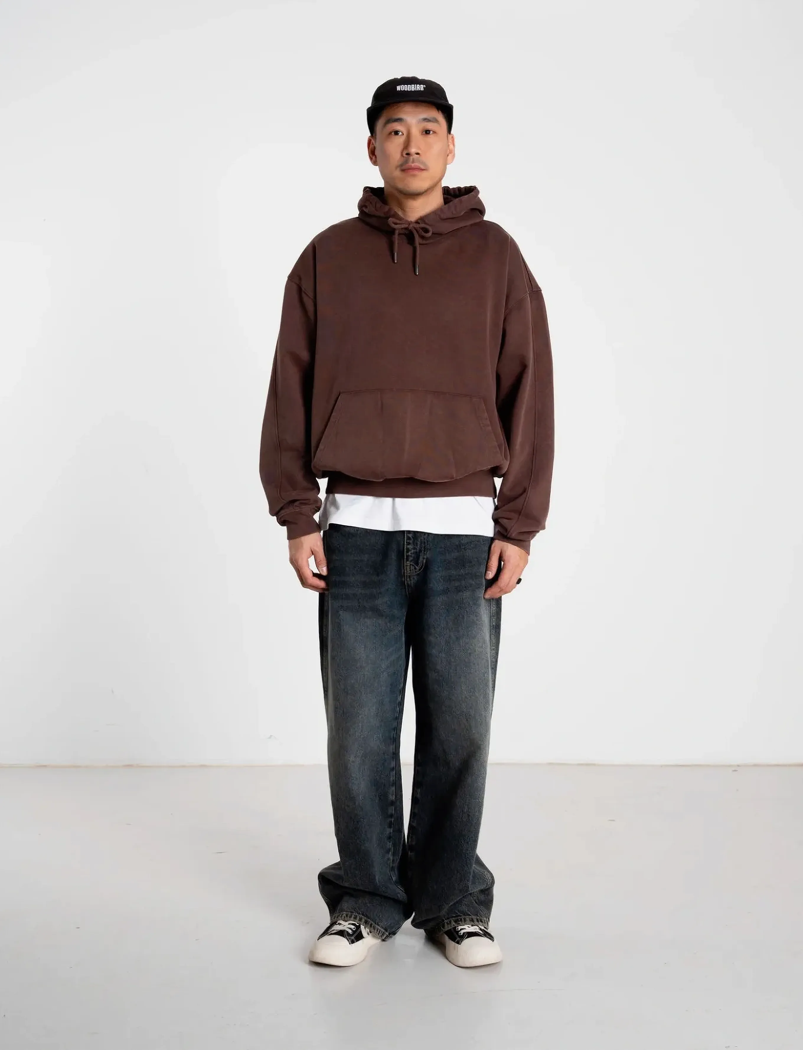 Woodbird Wbsho Washed Hoodie, M, Sweatshirts & Hoodies, Braun - Männerswear