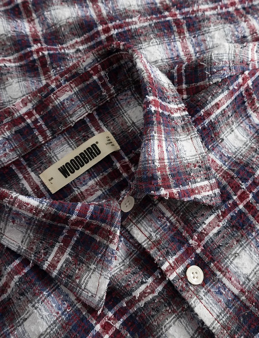 Woodbird - WBJong Em Check Shirt - checkered shirts - red check - 5