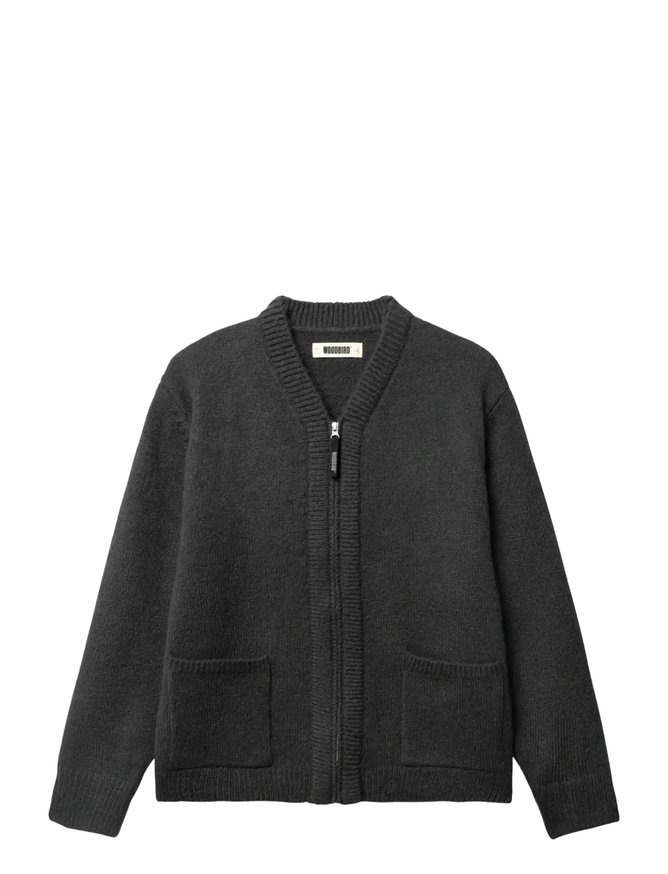 Woodbird WBKoon Zip Whole Cardigan - Koftor - MEDIUM GREY / grey