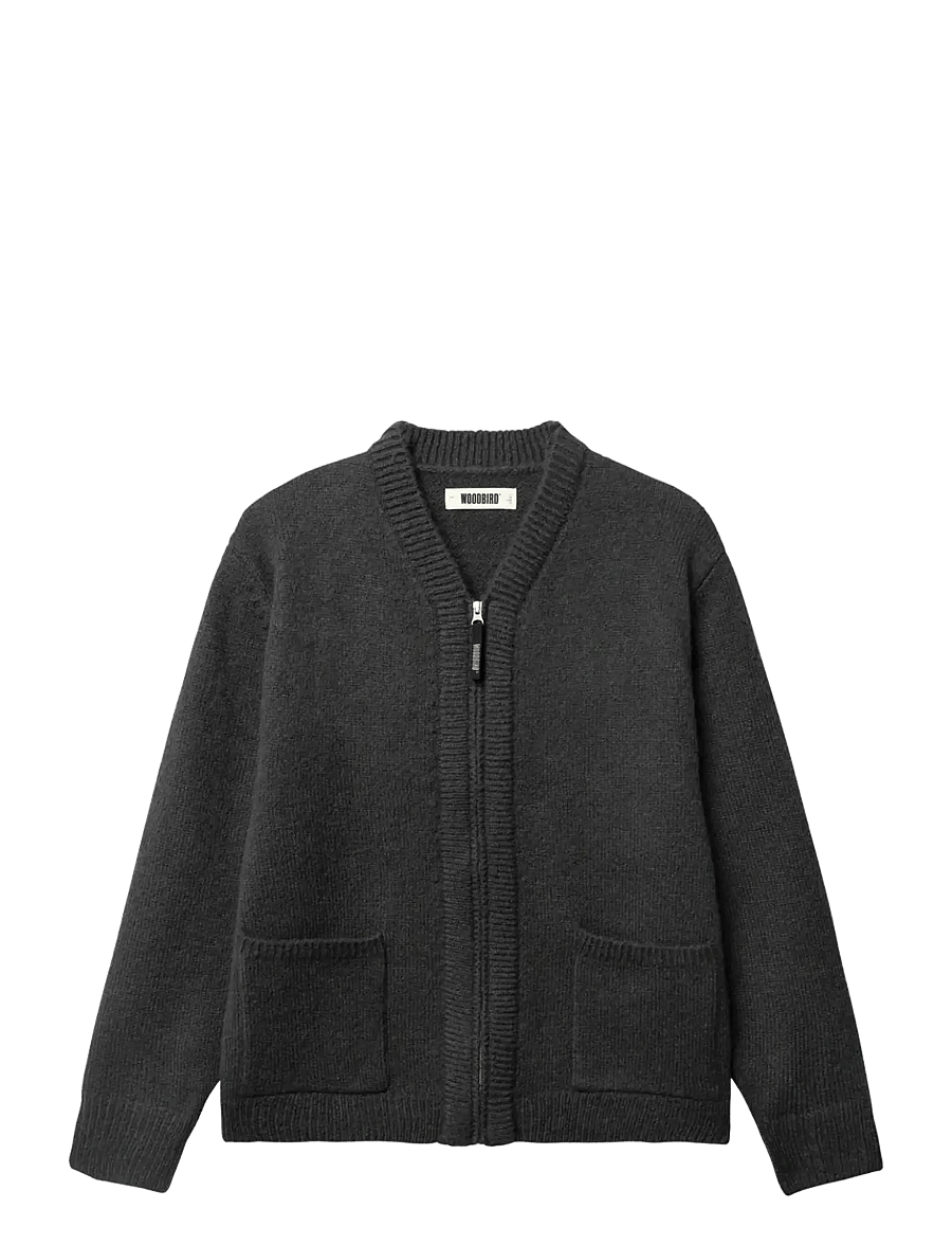 Woodbird - WBKoon Zip Whole Cardigan - strickjacken - medium grey - 1