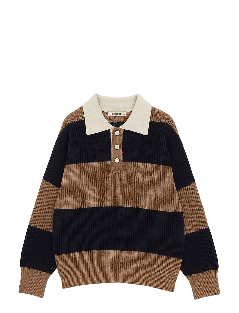 Woodbird - WBLotu Striped Polo - stickade pikéer - navy striped - 1