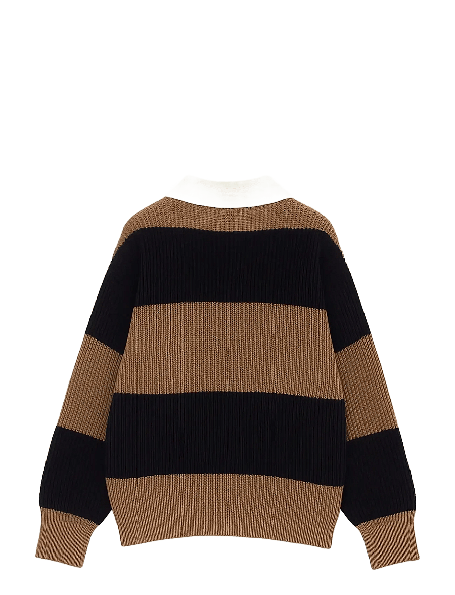 Woodbird - WBLotu Striped Polo - adīti polo krekli ar garām piedurknēm - navy striped - 2
