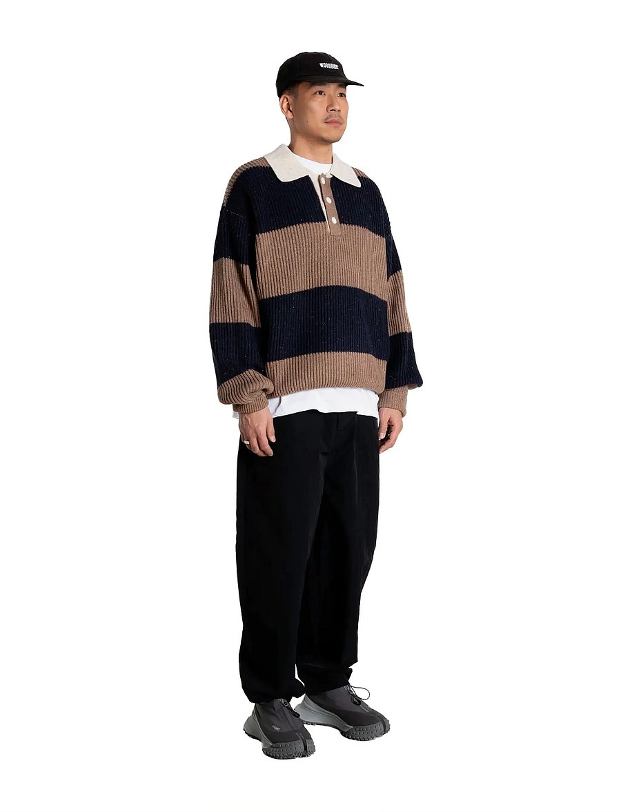 Woodbird - WBLotu Striped Polo - adīti polo krekli ar garām piedurknēm - navy striped - 3