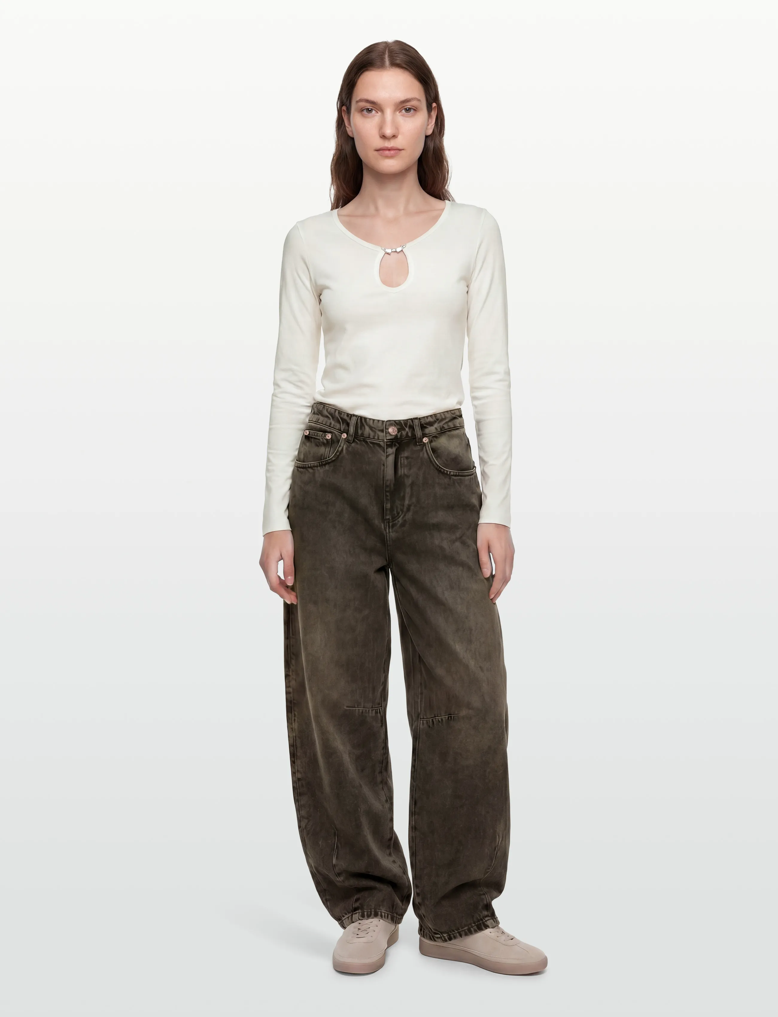 Woodbird Wbbrooke Oak Jeans, 27 x 33, Brown, Jeans > Boyfriend-Jeans, Dame
