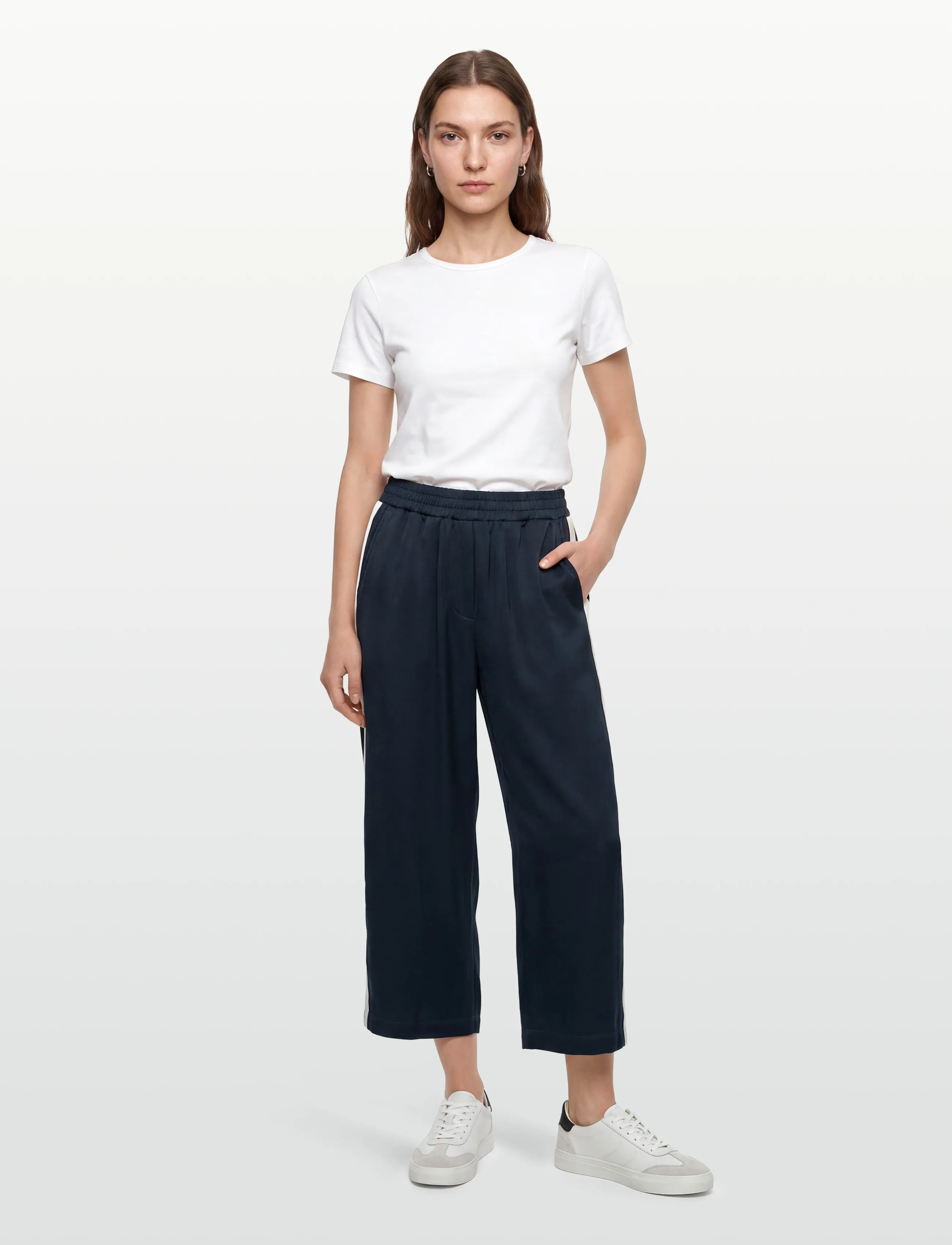 Woodbird Wbpoke Track Pants, L, Trousers, Marineblau - Wide Leg, Frauen