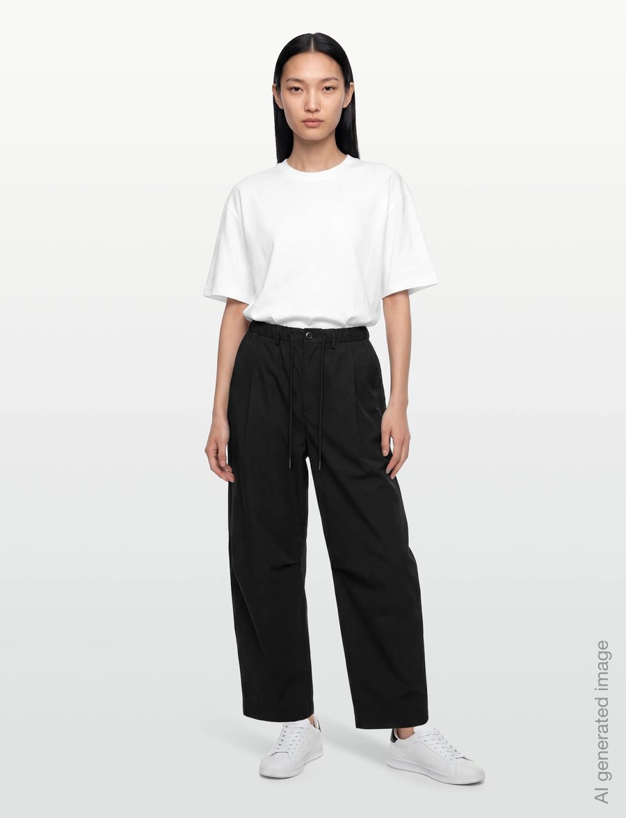 Woodbird - WBSoy Pants - wide leg trousers - black - 0