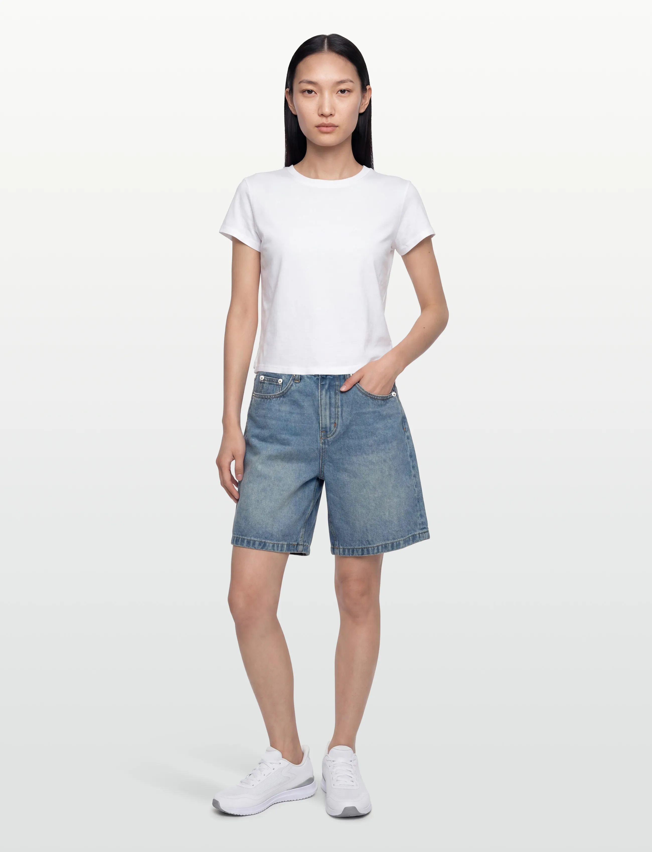 Woodbird - WBMaggie Orig Shorts - jorts - blue washed - 0