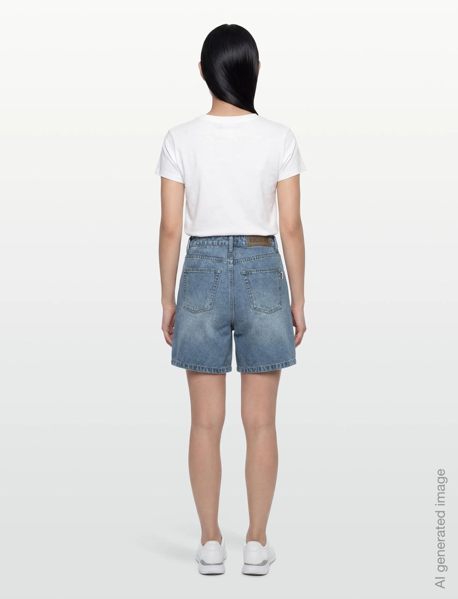 Woodbird - WBMaggie Orig Shorts - jorts - blue washed - 4