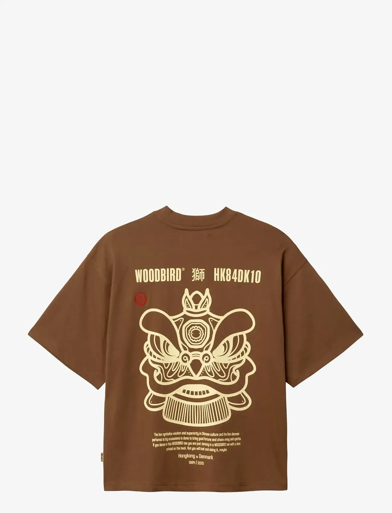 Woodbird - WBJuno Lion Tee - t-shirts - mid brown - 1