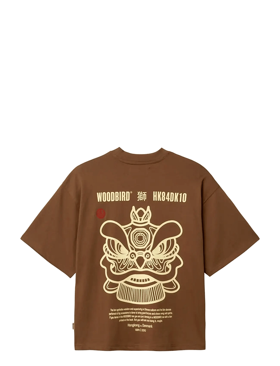 Woodbird - WBJuno Lion Tee - t-shirts - mid brown - 1
