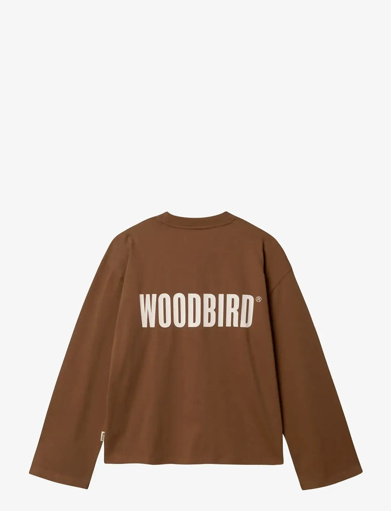 Woodbird - WBJoul L/S WB Tee - long-sleeved tops - mid brown - 1