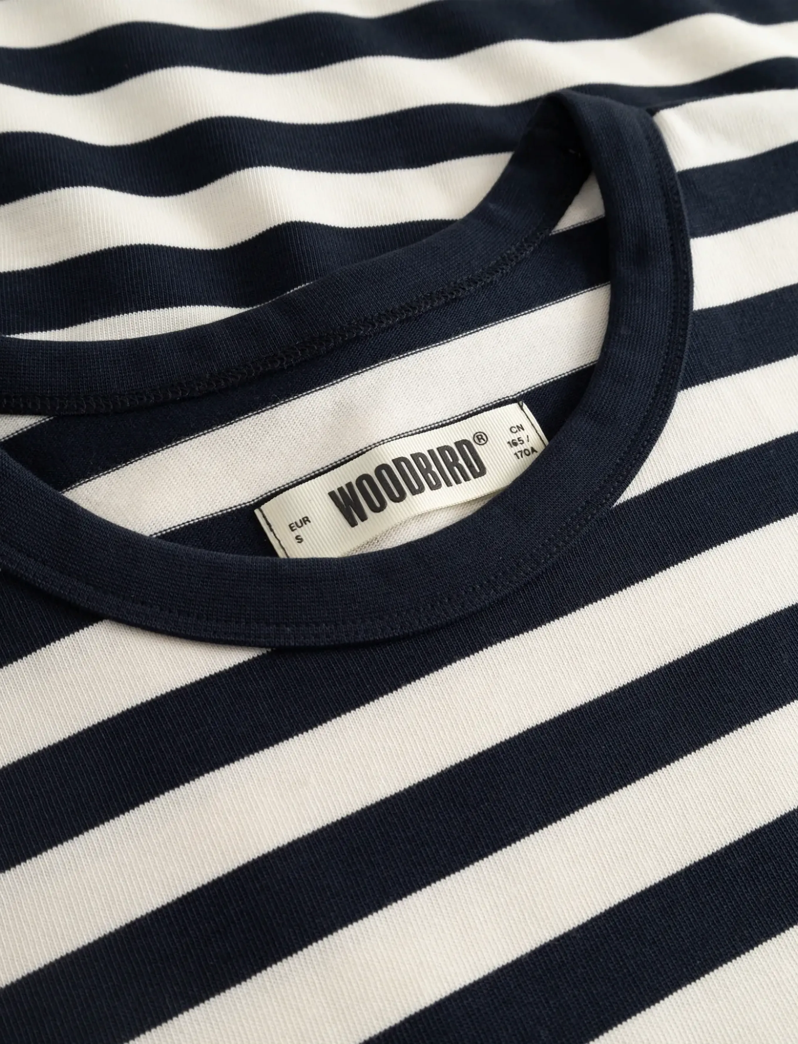 Woodbird - WBJoul Wide Sleeve Stripe Tee - langærmede toppe - navy-white - 5
