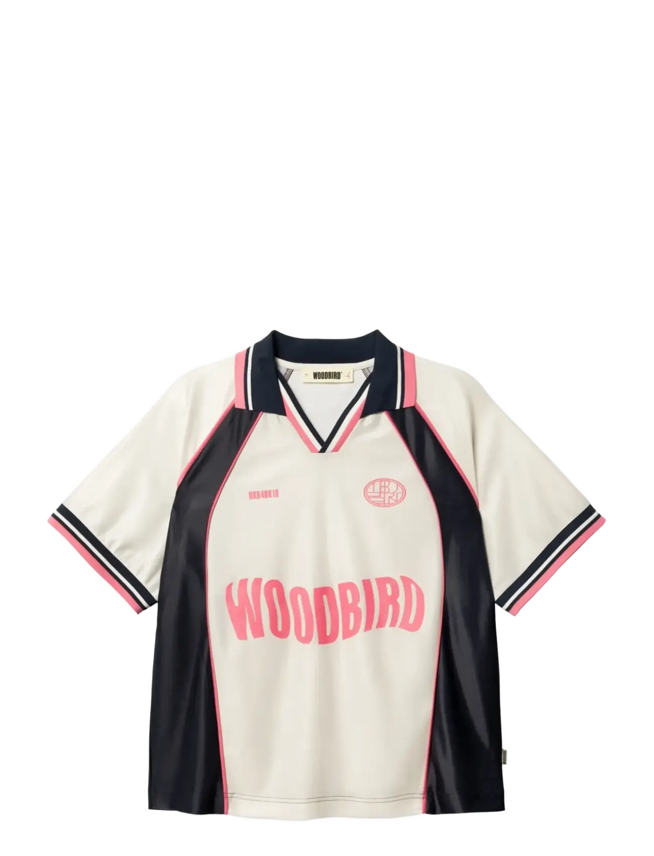 Woodbird WBWaka S/S Sports Polo - Woodbird - OFF WHITE-NAVY / pink/rose