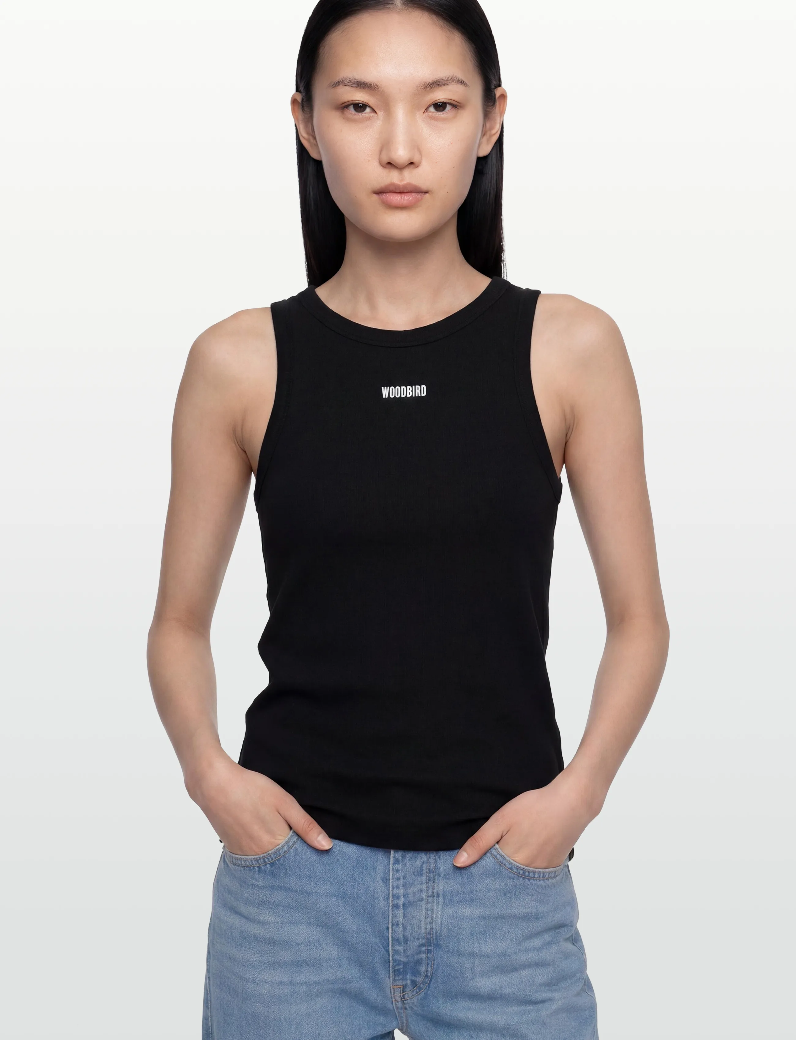 Woodbird - WBDee Rib Tank Top - linnen - black - 3