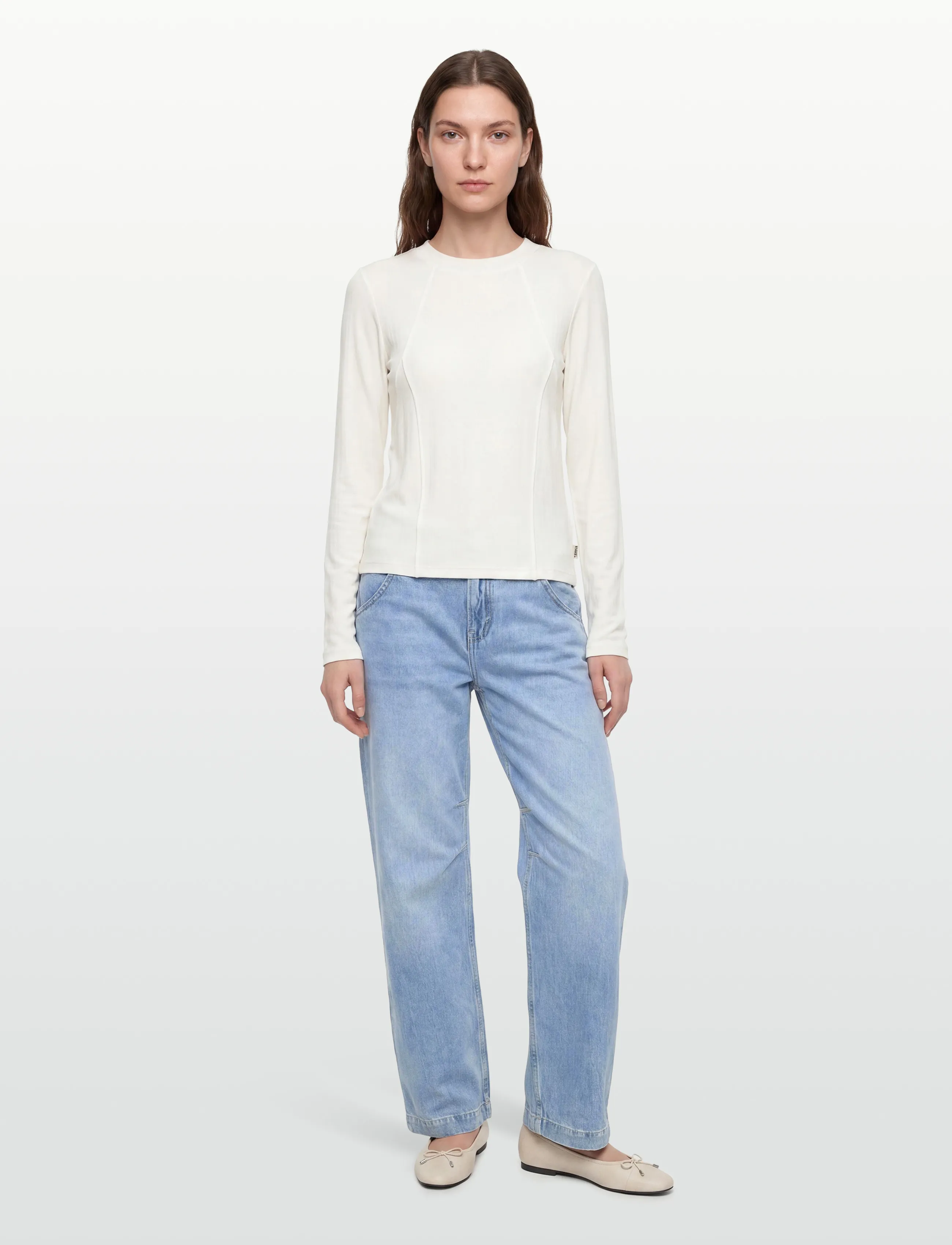 Woodbird Wbxao L/S Tee, M, T-shirts & Oberteile, Weiß - Long-sleeved, Frauen