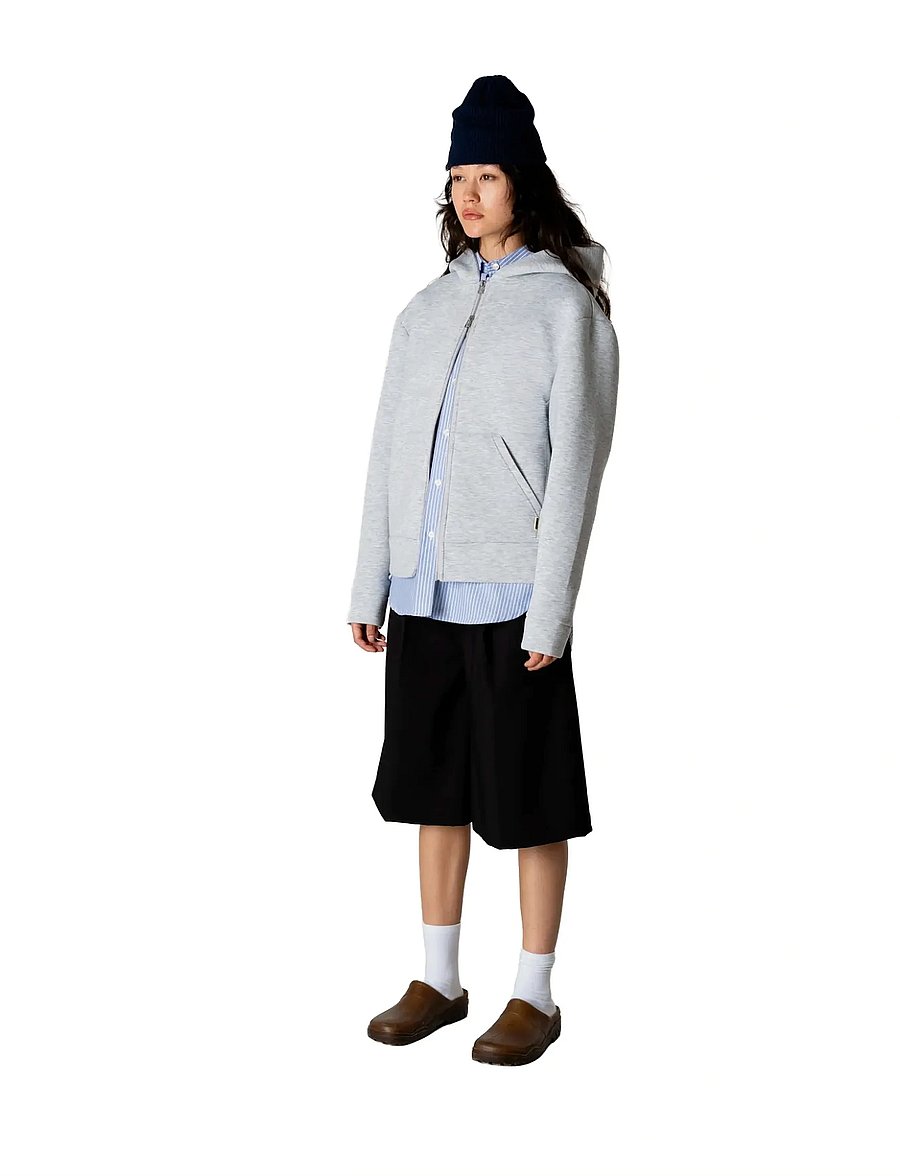 Woodbird - WBWuji Scuba Zip Hoodie - hoodies - light grey melange - 3