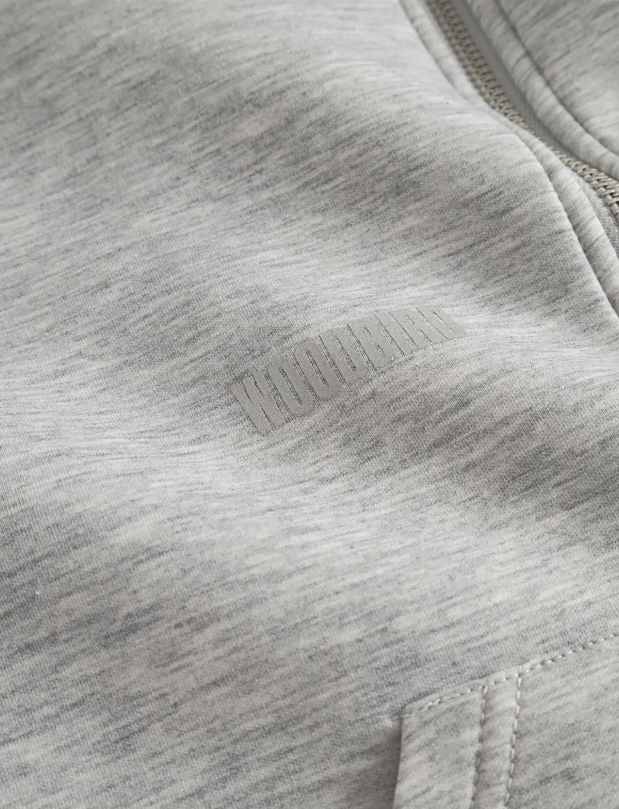 Woodbird - WBWuji Scuba Zip Hoodie - hoodies - light grey melange - 5