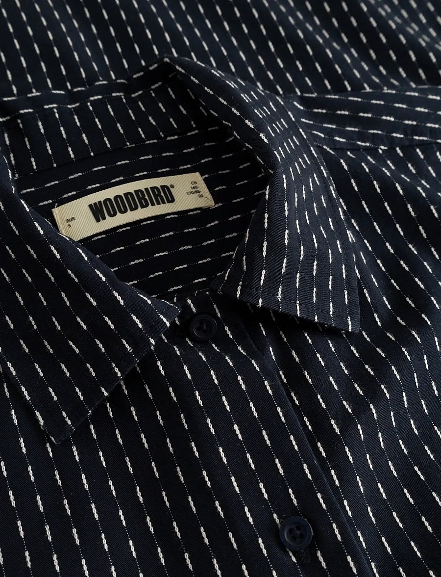 Woodbird - WBLuna Shiko Shirt - marškiniai trumpomis rankovėmis - dark navy - 5