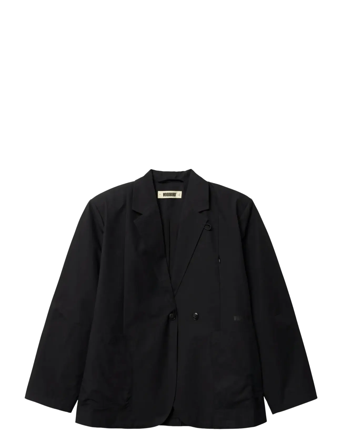 Woodbird WBGing Paper Blazer Jacket - Transitional Layering - BLACK / black