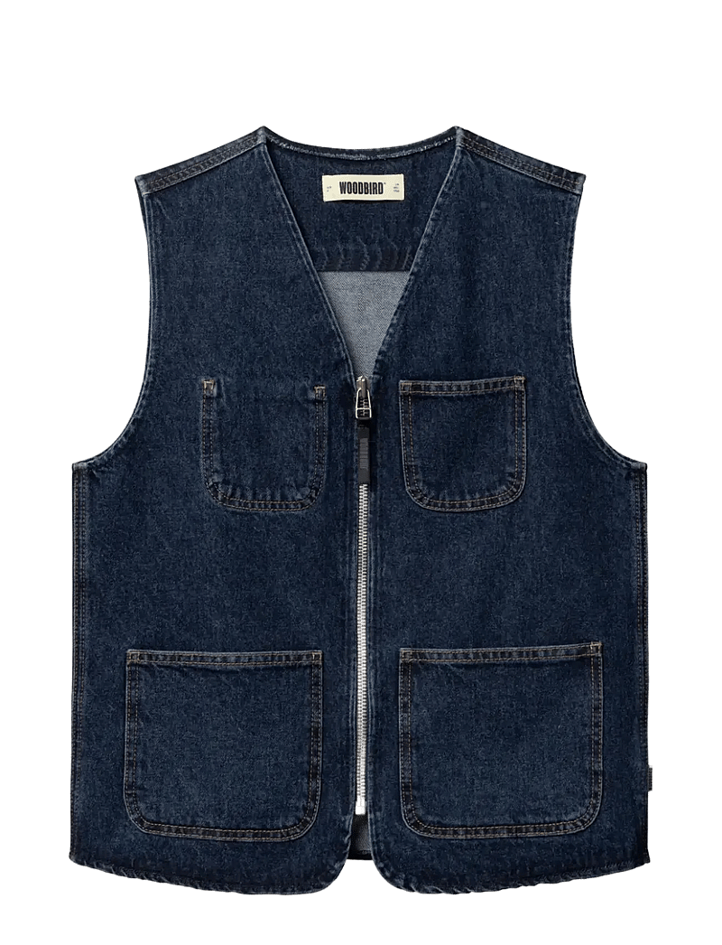 Woodbird - WBRachel 90's Denim Vest - jeansvästar - dark blue - 1