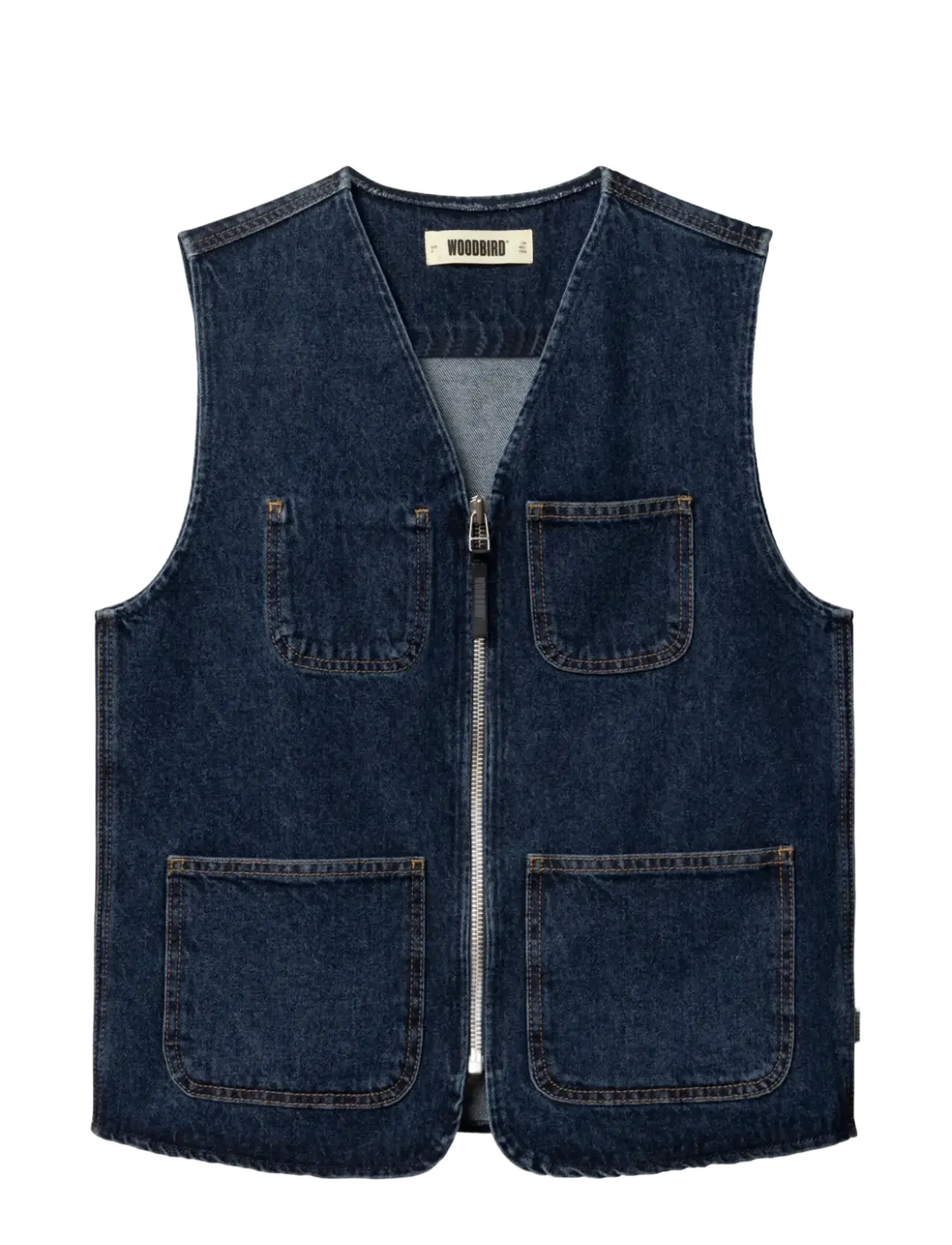 Woodbird WBRachel 90's Denim Vest - Teksavestid - DARK BLUE / navy