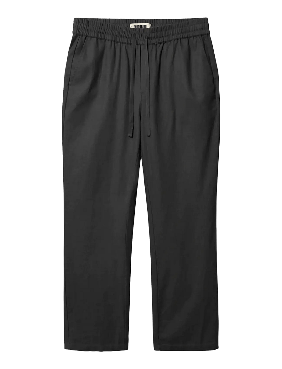 Woodbird - WBEik Linen Pant - linnebyxor - black - 1