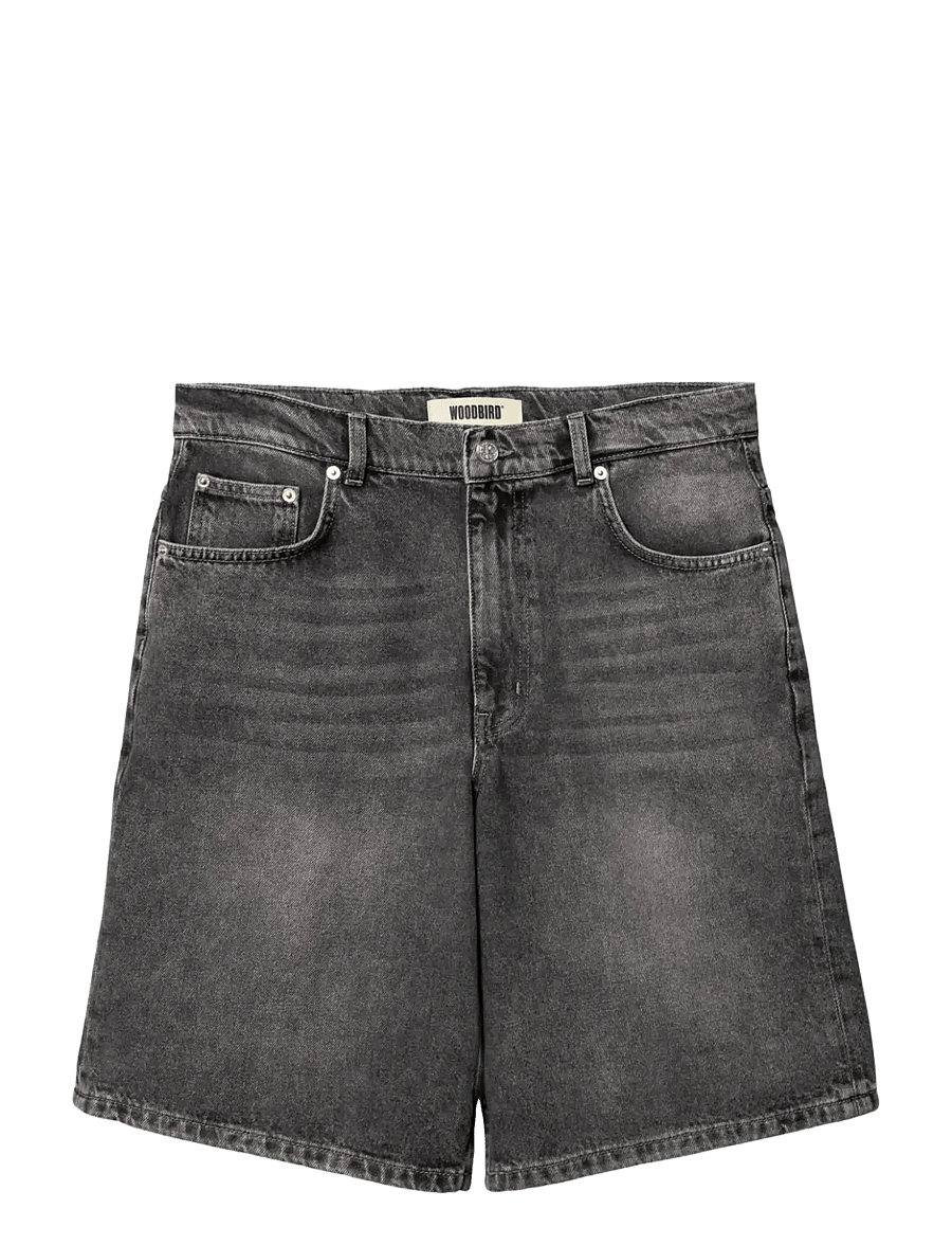 Woodbird - WBRami Grey Shorts - jorts - washed grey - 1