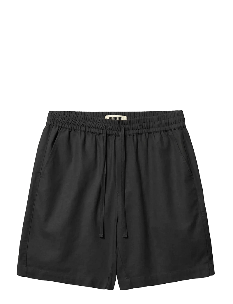 Woodbird - WBBommy Linen Shorts - casual shorts - black - 0