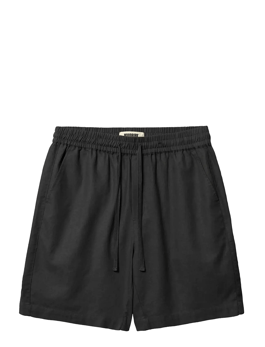 Woodbird - WBBommy Linen Shorts - casual shorts - black - 1