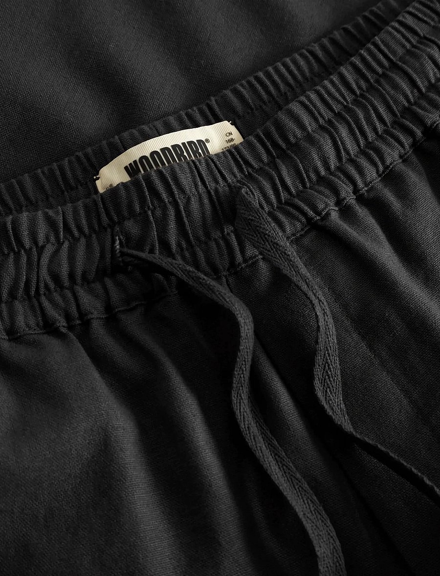 Woodbird - WBBommy Linen Shorts - casual shorts - black - 5