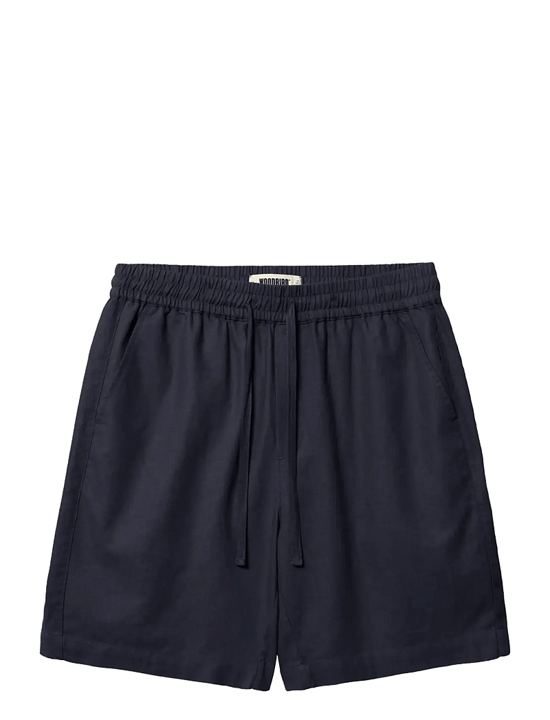 Woodbird - WBBommy Linen Shorts - casual shorts - navy - 0