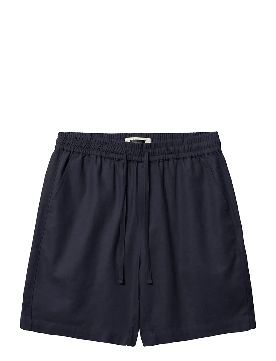 Woodbird - WBBommy Linen Shorts - casual shorts - navy - 1