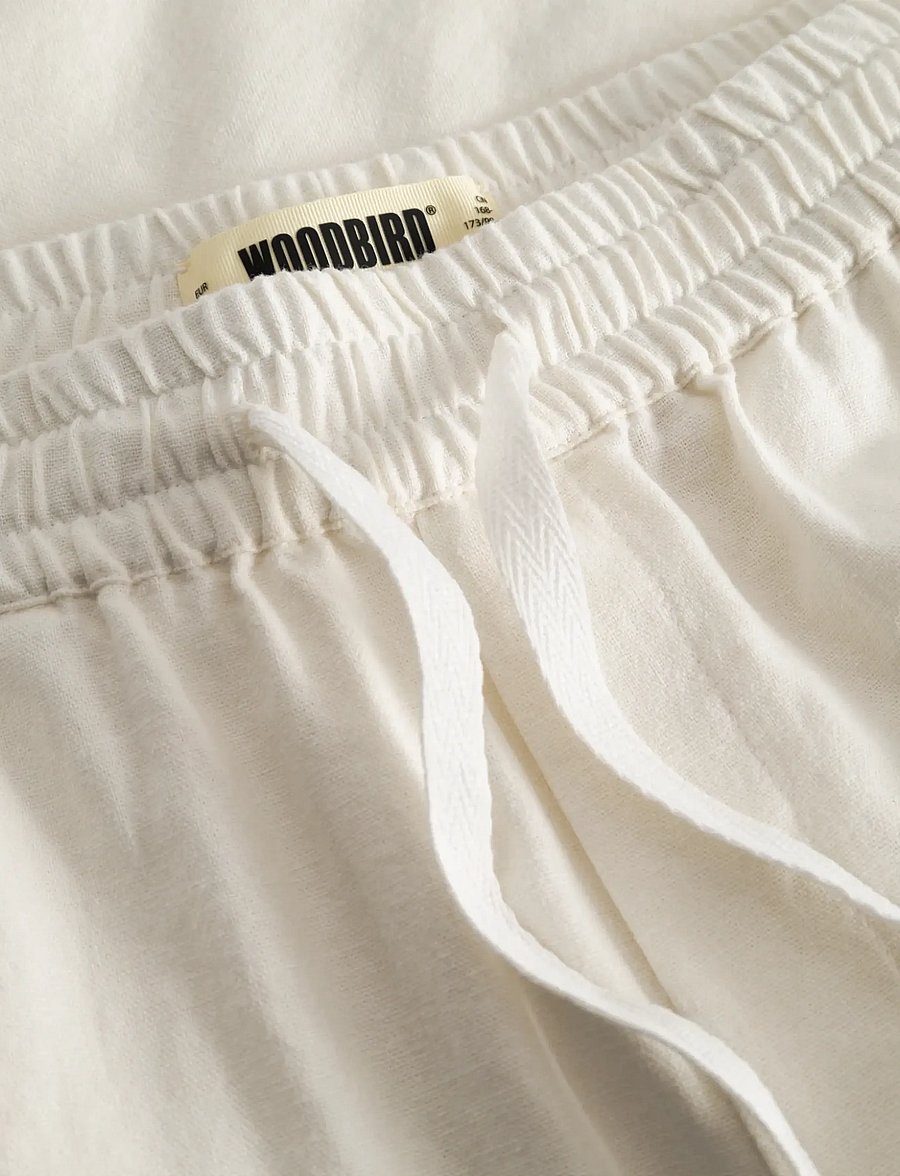 Woodbird - WBBommy Linen Shorts - casual shorts - off white - 5