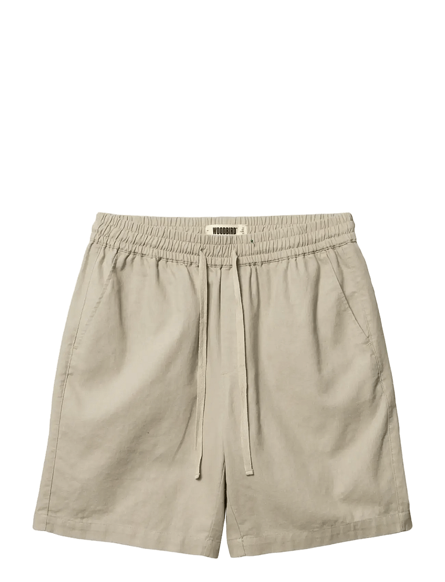 Woodbird - WBBommy Linen Shorts - vabaaja lühikesed püksid - stone - 1