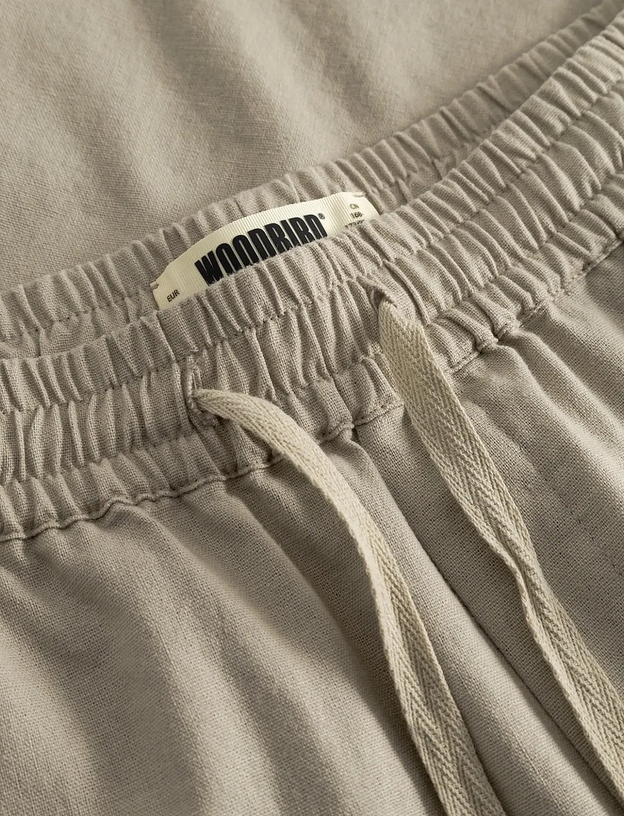 Woodbird - WBBommy Linen Shorts - vabaaja lühikesed püksid - stone - 5