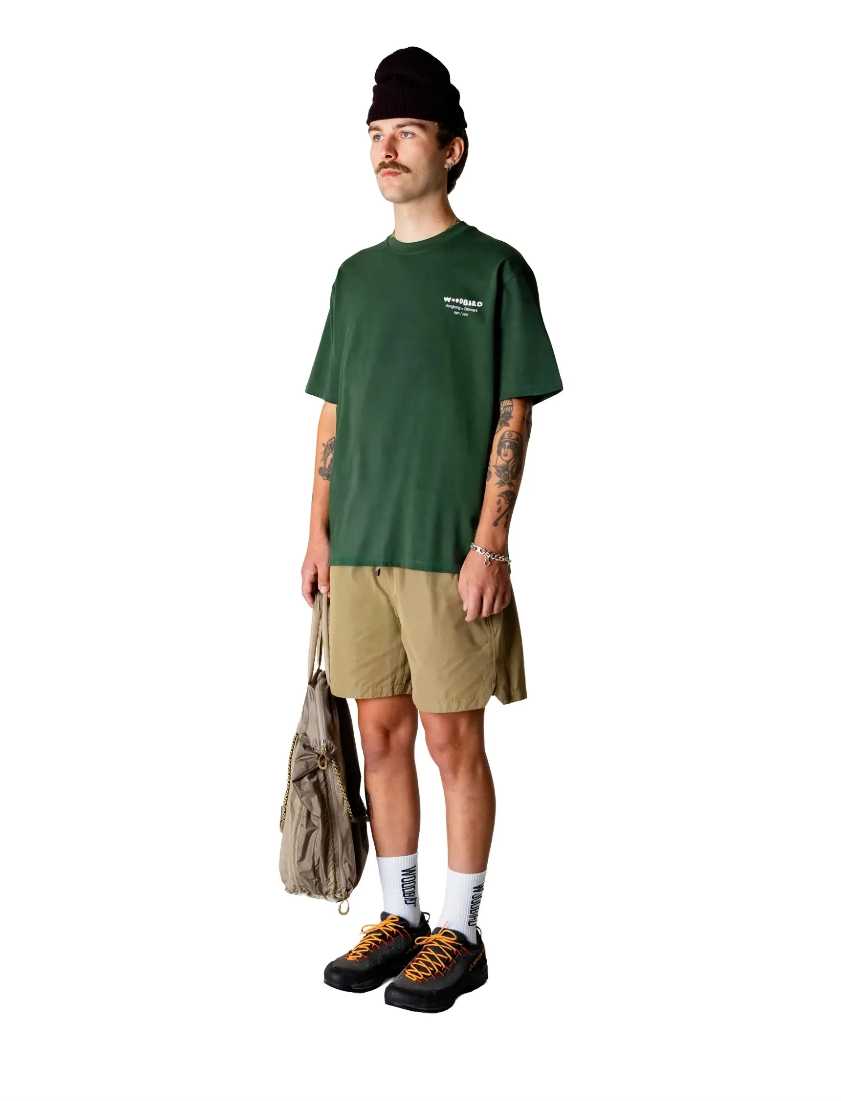 Woodbird - WBBaine Wok Tee - short-sleeved t-shirts - pine green - 3